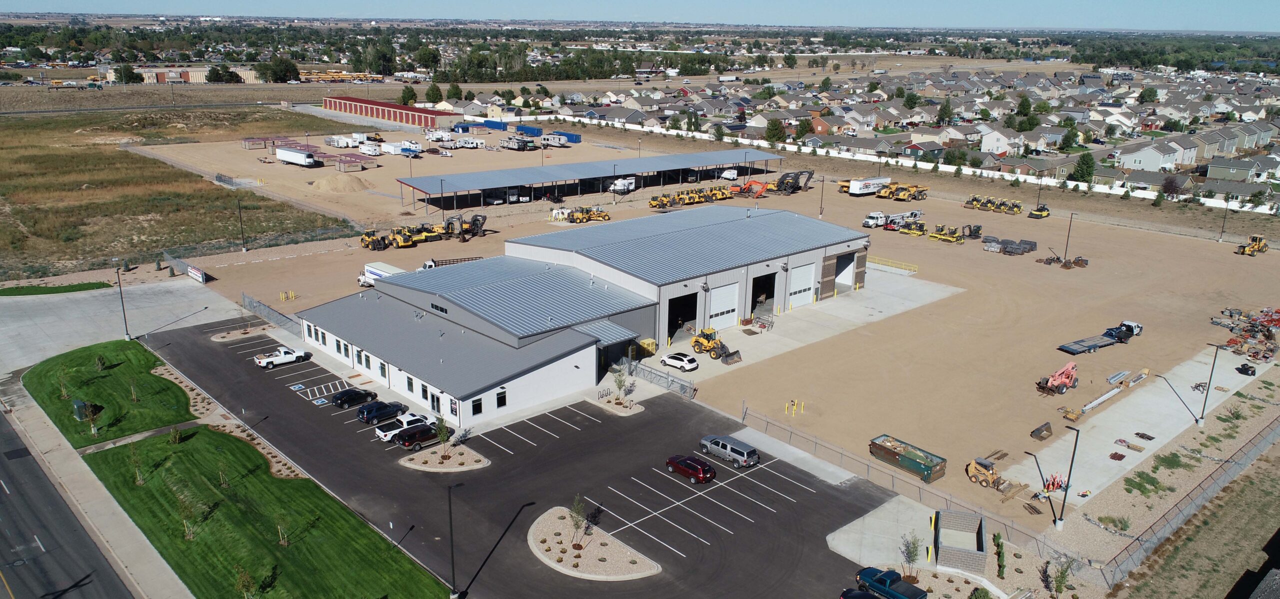 Overhead view of new Power Equipment Company branch in Greeley, Colorado